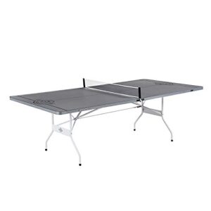 Lancaster Portable Indoor and Outdoor Water Resistant Silver Aluminum Folding Table Tennis Ping Pong Game Table