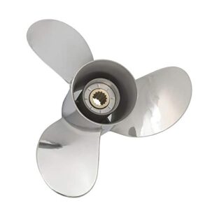Tim's Marine 13 1/2 x 15 Stainless Steel Outboard Propeller for Yamaha Engines 60-115 HP Reference No.6E5-45947-00-EL, 15 Tooth, RH
