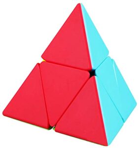 QIYI Pyramid Speed Cube 2X2 Stickless Triangle Magic Cube Puzzle Toy Colorful