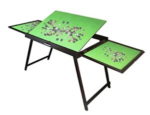 (US Stock) Adults Kids Children Wood Jigsaw Puzzle Table Large Portable Folding Table for Puzzle Games Home Furniture - Suitable for 1500pcs Puzzles