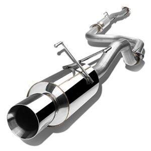 DNA Motoring CBE-HC922-NRT 2.25 Inches Stainless Steel 15-25 Horsepower Low End Torque Catback Exhaust System Smooth Tone Sound Double Walled Muffler Tip Compatible with 92-00 Honda Civic Coupe/Sedan