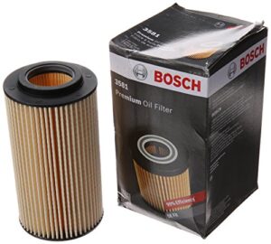 Bosch 3581 Premium FILTECH Oil Filter for Select Audi A3, A4, RS3, TT, Quattro Volkswagen Beetle, Eos, Golf, GTI, Jetta, Passat, Rabbit