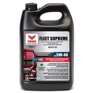 Triax Fleet Supreme ESP 5W-40 API CK-4 Full Synthetic Diesel Engine Oil, Friction Optimized and Boosted with Molybdenum and Nano-Boron, Compatible with Powerstroke Engines (1 Gallon)