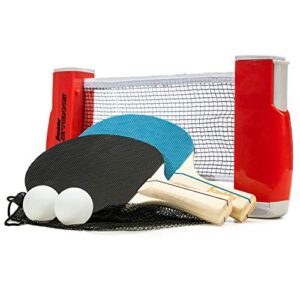Franklin Sports Table Tennis to Go Portable Ping Pong Set - Table Top Ping Pong Net + (2) Paddles - Ping Pong Balls Included - 2 Players