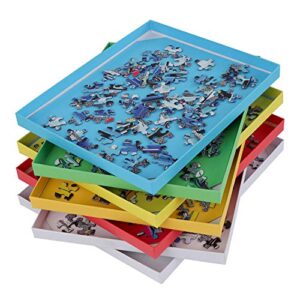 Jigitz Jigsaw Puzzle Sorter Trays - Set of 7 Nested Puzzle Tray Organizer Boxes for Large Puzzles 1500 Piece Capacity
